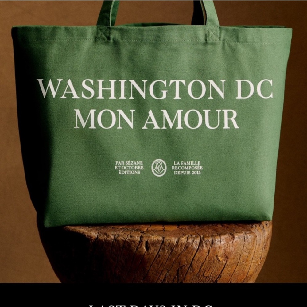 Sézane Green Tote Bag